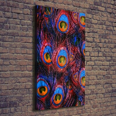 Verticaal schilderij op canvas Pauwenveren