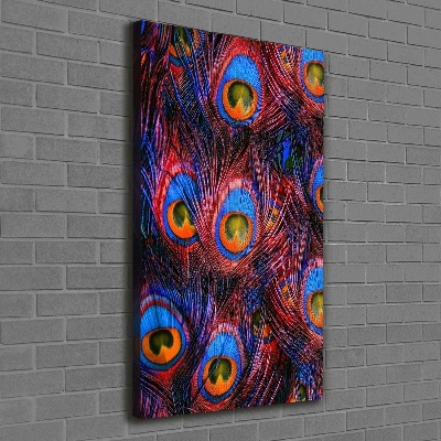 Verticaal schilderij op canvas Pauwenveren