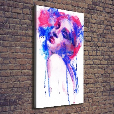 Verticaal schilderij op canvas Abstracte vrouw