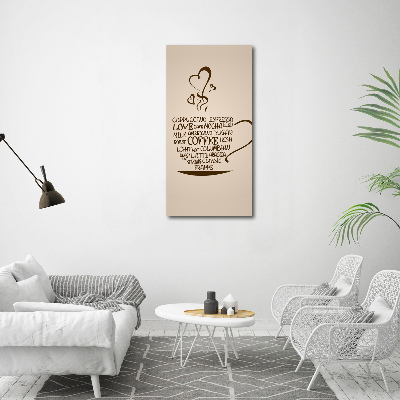 Verticaal canvasschilderij Een kopje koffie