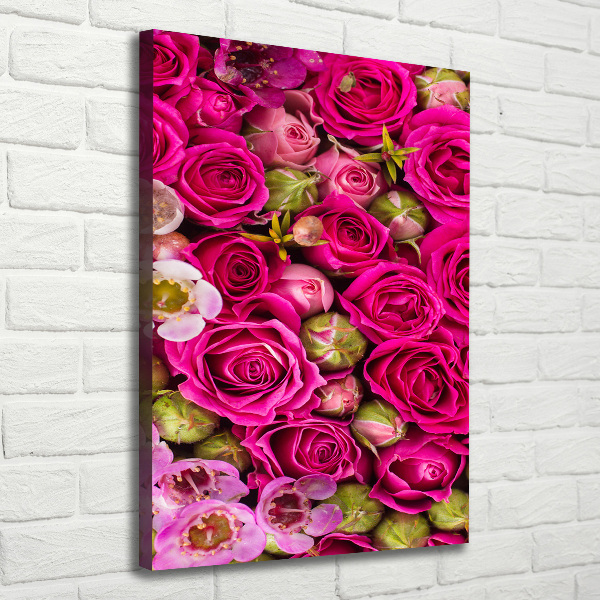 Verticaal schilderij op canvas Een boeket bloemen