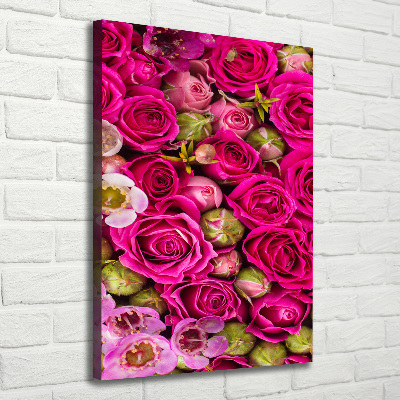 Verticaal schilderij op canvas Een boeket bloemen