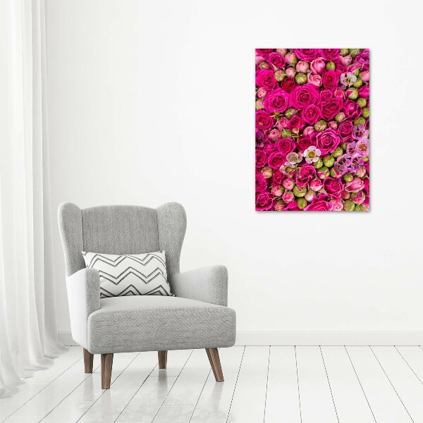 Verticaal schilderij op canvas Een boeket bloemen