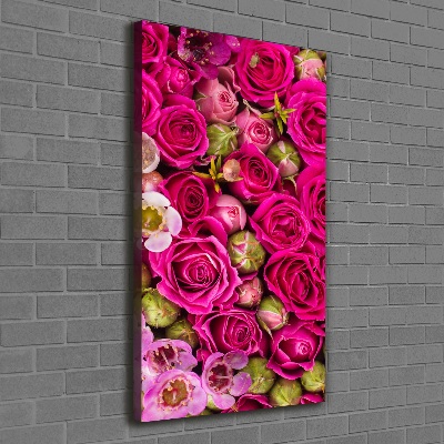 Verticaal schilderij op canvas Een boeket bloemen