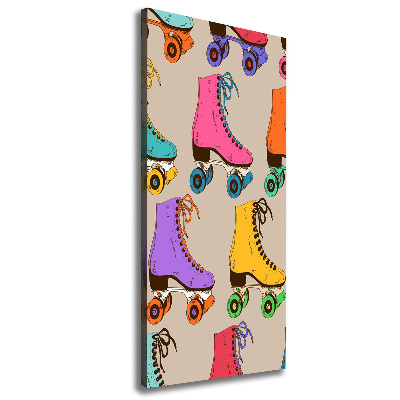 Verticaal canvasschilderij Kleurrijke rolschaatsen