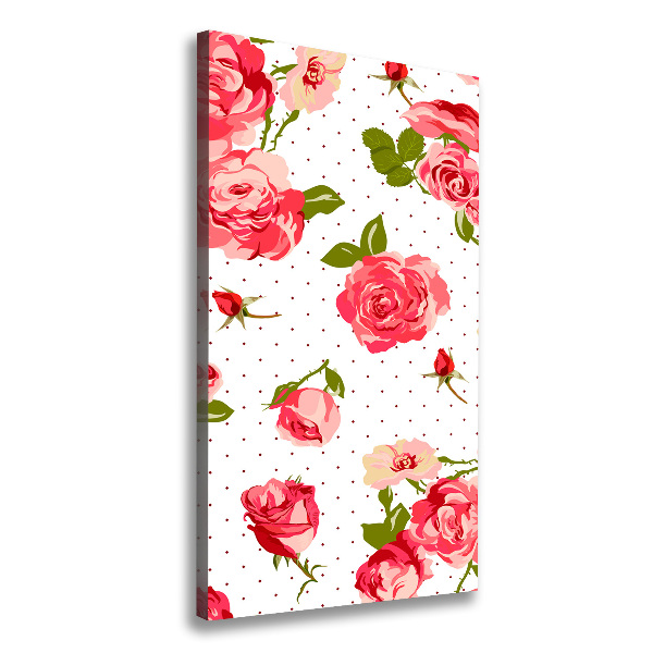 Verticaal schilderij op canvas Wilde rozen