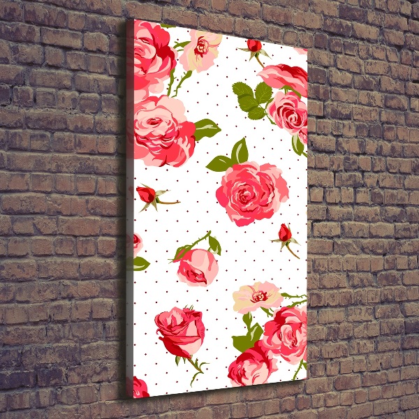 Verticaal schilderij op canvas Wilde rozen