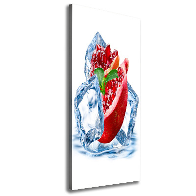 Verticaal schilderij op canvas Granaatappel en ijs