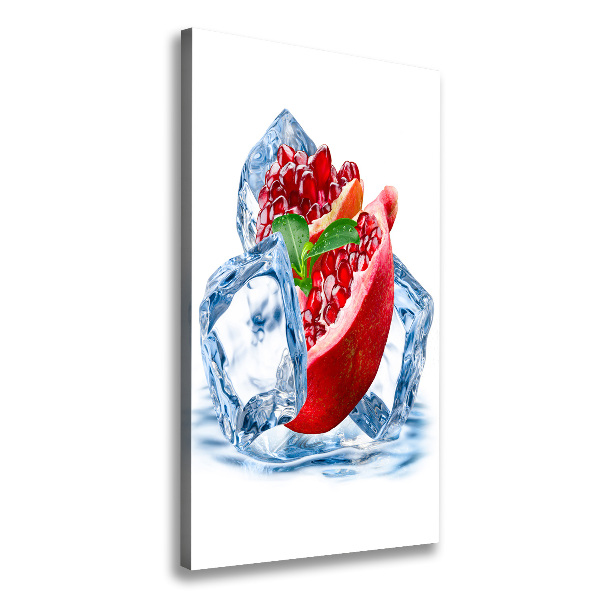 Verticaal schilderij op canvas Granaatappel en ijs