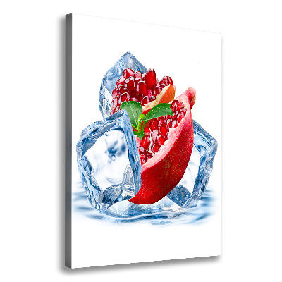 Verticaal schilderij op canvas Granaatappel en ijs