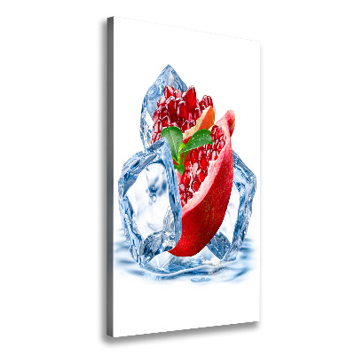 Verticaal schilderij op canvas Granaatappel en ijs