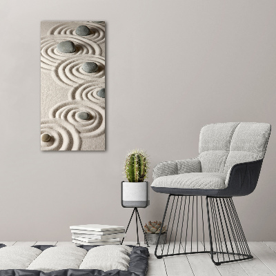 Verticaal canvasschilderij Stenen in het zand