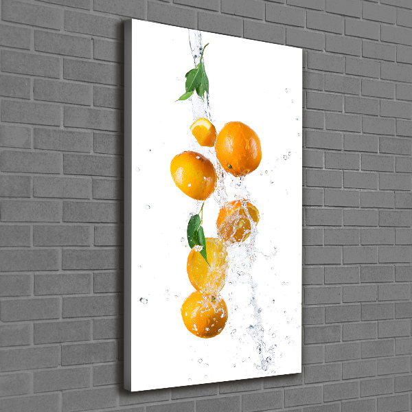 Verticaal schilderij op canvas sinaasappels