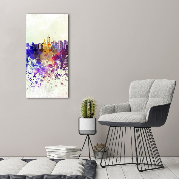 Verticaal schilderij op canvas Kleurrijk Chicago