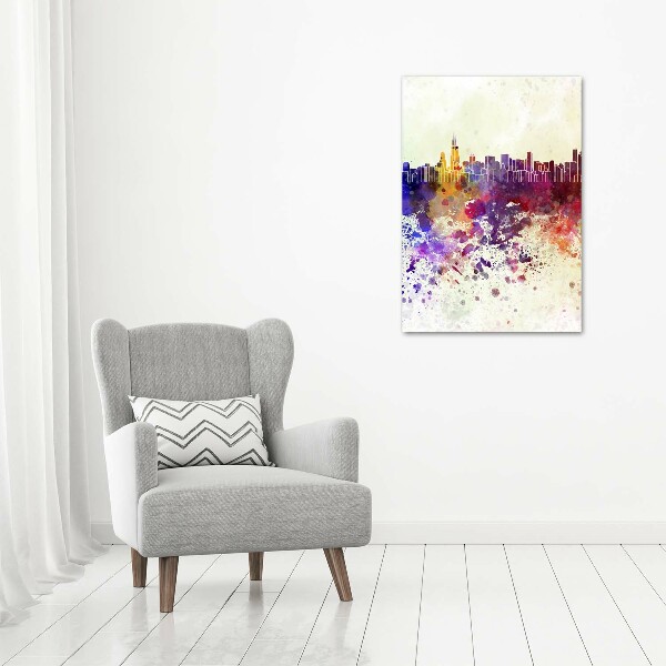 Verticaal schilderij op canvas Kleurrijk Chicago