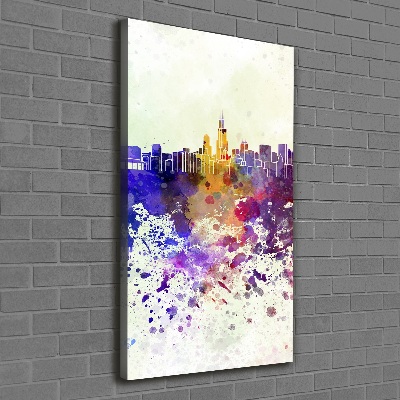 Verticaal schilderij op canvas Kleurrijk Chicago