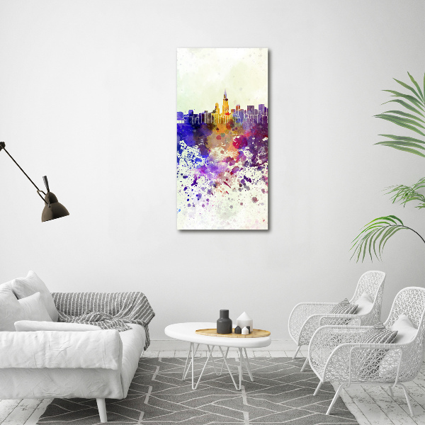 Verticaal schilderij op canvas Kleurrijk Chicago