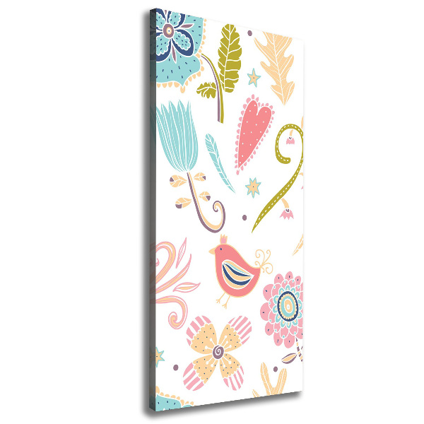 Verticale foto op canvas Planten en vogels