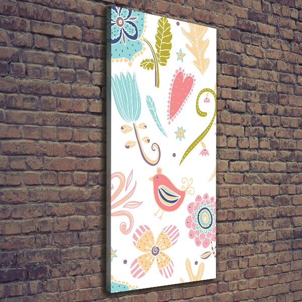 Verticale foto op canvas Planten en vogels