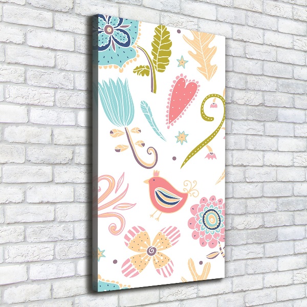 Verticale foto op canvas Planten en vogels