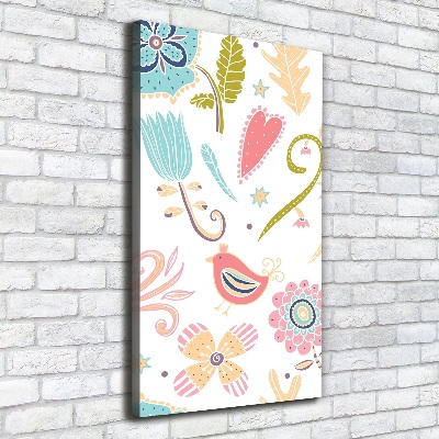 Verticale foto op canvas Planten en vogels