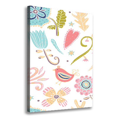 Verticale foto op canvas Planten en vogels