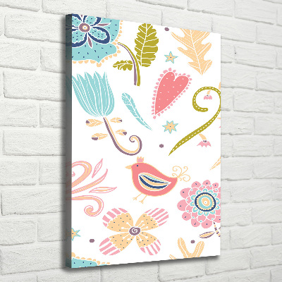 Verticale foto op canvas Planten en vogels