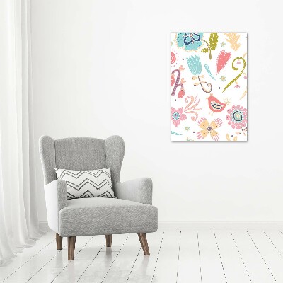 Verticale foto op canvas Planten en vogels