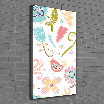 Verticale foto op canvas Planten en vogels