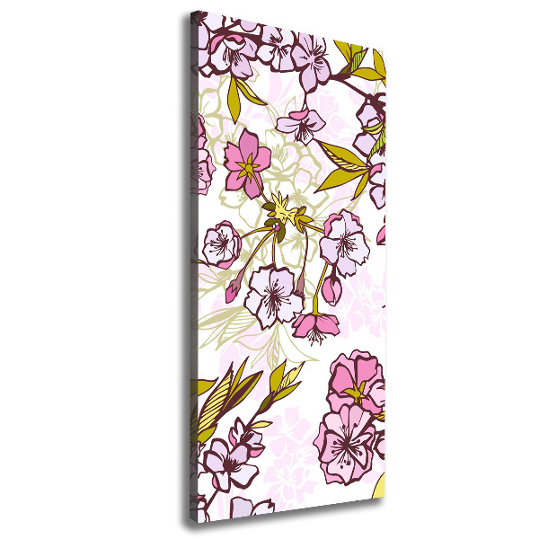 Verticale foto op canvas Kersenbloesems