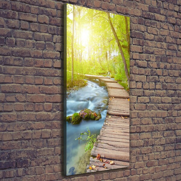 Verticaal canvasschilderij Pad in het bos