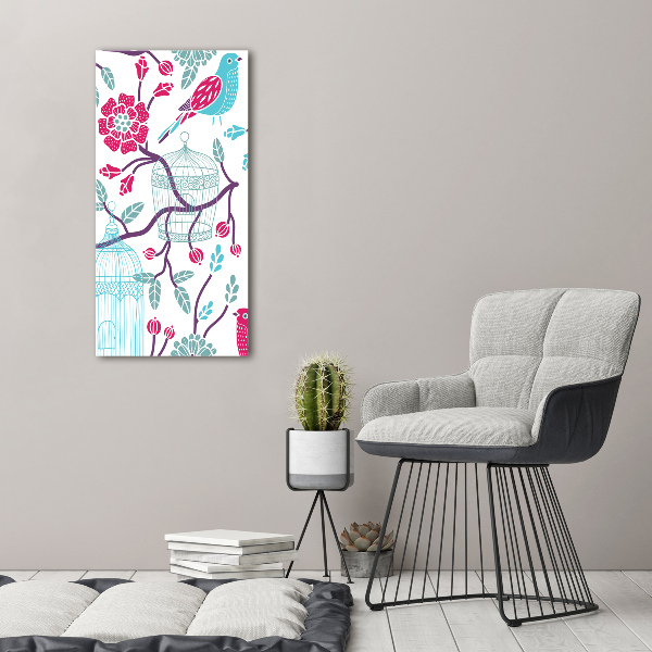 Verticaal schilderij op canvas Vogelkooien