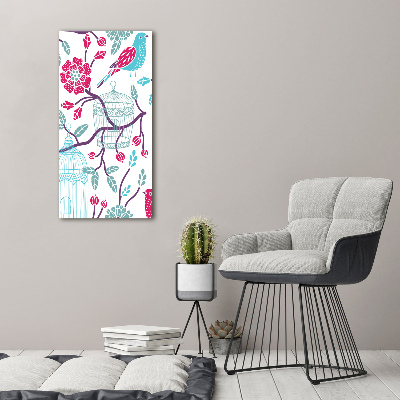Verticaal schilderij op canvas Vogelkooien