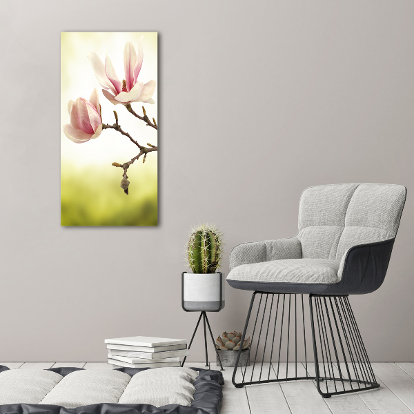 Verticale foto op canvas Magnolia bloemen