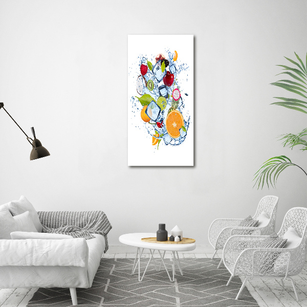 Verticaal schilderij op canvas Fruit en ijs