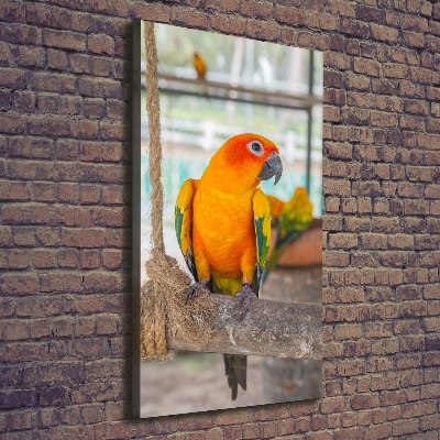Verticaal schilderij op canvas Papegaai