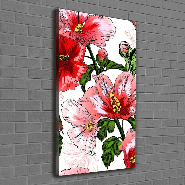 Verticale foto op canvas Hibiscus