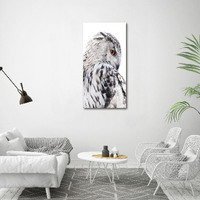 Verticale canvasfoto Witte uil