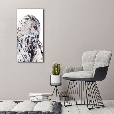 Verticale canvasfoto Witte uil