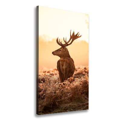 Verticaal schilderij op canvas Herten zonsopgang