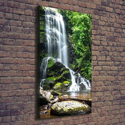 Verticaal schilderij op canvas Waterval in de jungle