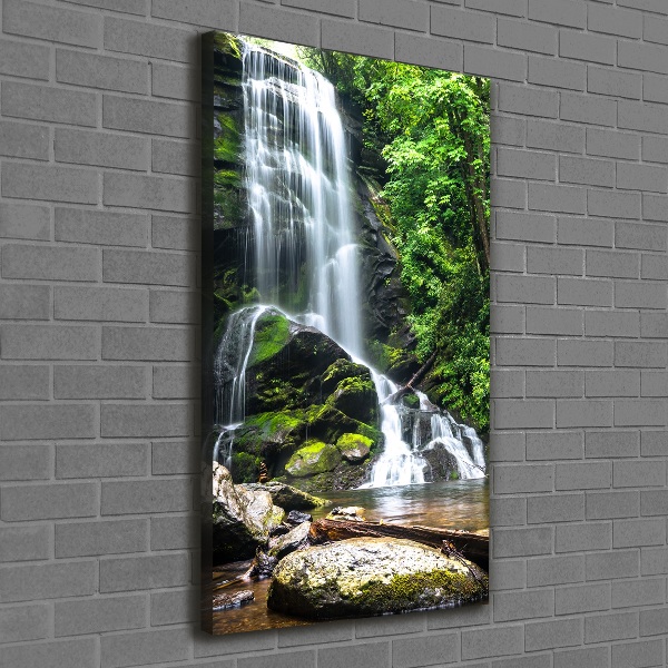 Verticaal schilderij op canvas Waterval in de jungle