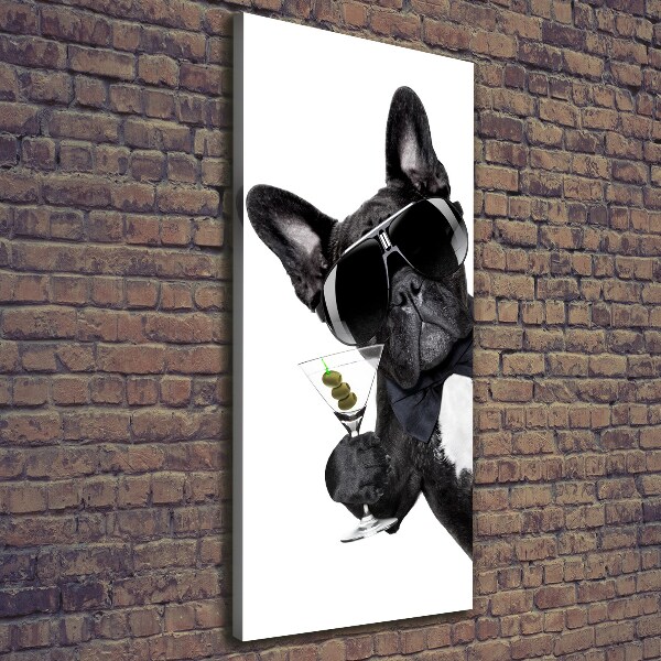 Verticaal canvasschilderij Piez met martini