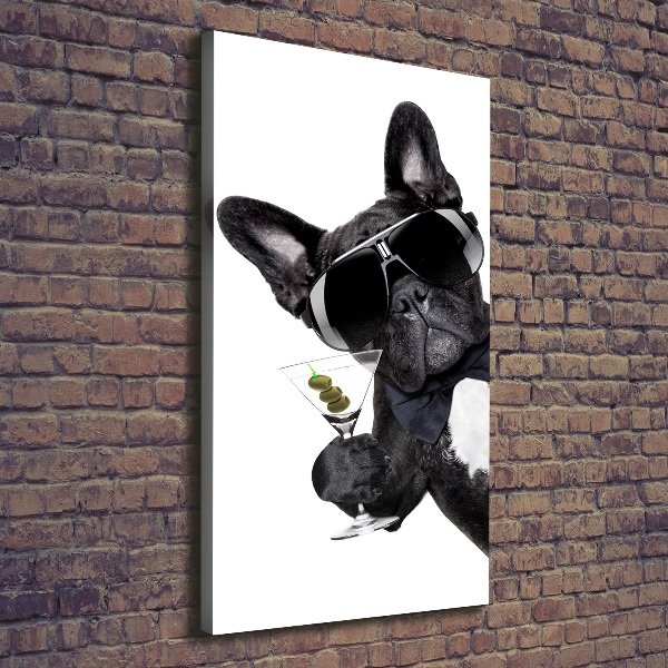 Verticaal canvasschilderij Piez met martini