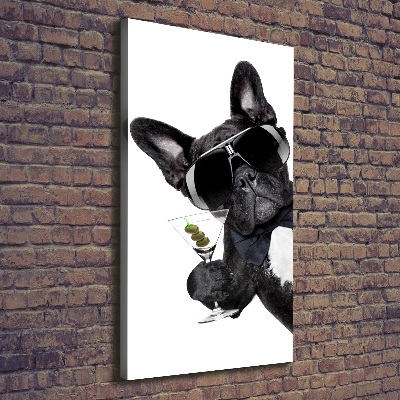Verticaal canvasschilderij Piez met martini