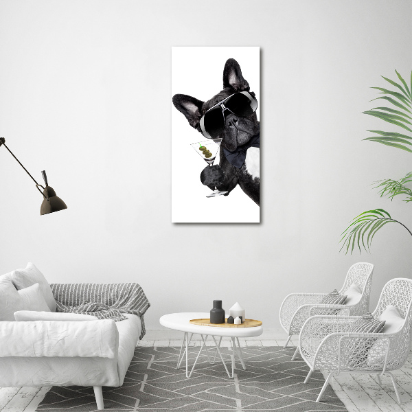 Verticaal canvasschilderij Piez met martini