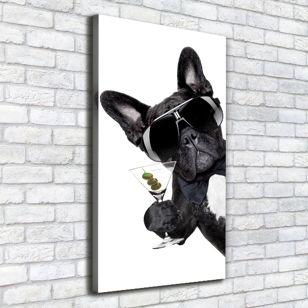 Verticaal canvasschilderij Piez met martini