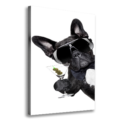 Verticaal canvasschilderij Piez met martini