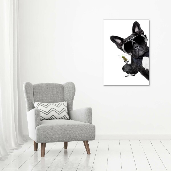 Verticaal canvasschilderij Piez met martini