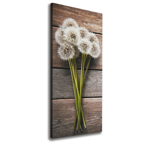 Verticale foto op canvas Een boeket paardenbloemen